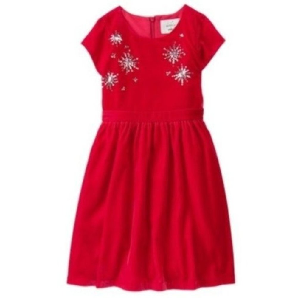 Gymboree Fun & Fancy Dressed Up Christmas Holiday Red Velvet Dress Sz 6 Girls
